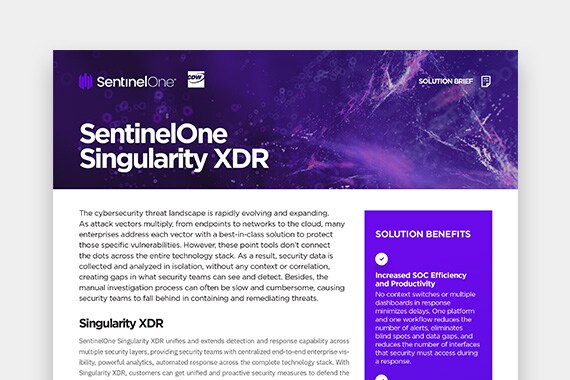 SentinelOne Singularity Security Data Sheet